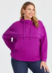 [Virtuelle] Taking Shape Modal Half Zip Hoodie Size 20 in Vivid Viola - Plus Size Women's Clothing Vivid Viola