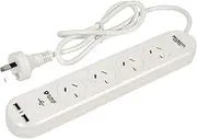 MaxEm Power 4 Way Powerboard with Surge Protected 1 Switch and 2 USB