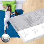 8cm Memory Foam Topper 7 Zone Bed Mattress Graphite Cool Gel Bamboo Cover Queen STARRY EUCALYPT