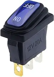 DJDLFA KCD3 Ship Type 3pin ON/Off 15A 250V / 20A 125V AC,Light Waterproof Power Switch High Current Rocker with LED Button Switch(Blue,LED AC 220-250V)