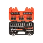 Bahco 1/4in Drive Metric Socket And Bit Set 65 Piece Swivel Ratchet SW65