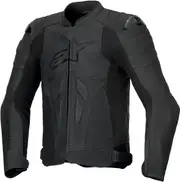 Alpinestars Dusk Airflow, leather jacket perforated , color: Black/Black , size: 58