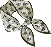 [VERDANVERSE] Narrow Neck Scarves for Women Decorative Ribbon Scarf with Pointed Angles Elegant Office Bandana Flight Attendant Accessory Green Smooth Touch for Stylish