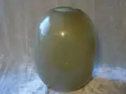 Beautiful Large Gray Hand Blown Glass Oval Vase Decorative Flowers NEW!
