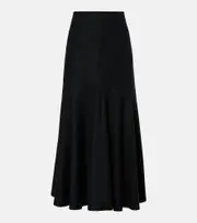 [Patou] Patou Peplum wool-blend midi skirt AU 10 black