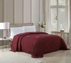 Beatrice Home Fashions Medallion Chenille Bedspread, Queen, Burgundy