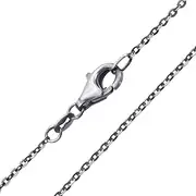 [MATERIA by Matthias Wagner] MATERIA 925 Silver Necklace for Men and Women - Fine Anchor Chain 1.2 mm Antique Oxidised 40-80 cm K96