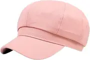 [B-HOT] Womens Newsboy 8 Panel Cabbie Painter Baker Boy Flat Cap for Men Ladies Cotton Peaked Visor Beret Hat