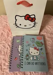 Hello Kitty Blue Science & Purple School Hard Cover Spiral Notebook Journal