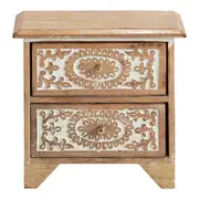 Willow & Silk Handmade 23cm Wooden 2-Drawer Trinket/Jewellery Box/Organiser