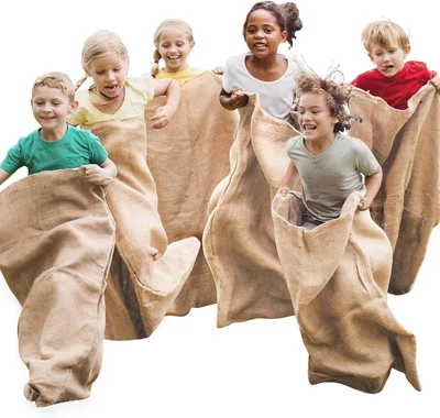 JOYIN 6 Pack Large Burlap Potato Sack Race Bags, 39" X 25" Potato Sacks Racin...
