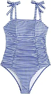 [Generic] Bikini Top Size F 1pc Pleated Swimsuit Gingham Print Women's Beachwear 3XL Swimsuit Women