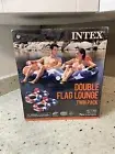 Intex Double Flag Lounge Twin Two Pack 78” x 46” Pool Float Inflatable American