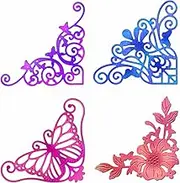 XMZZMX Butterfly Corner Decoration Frame Die Cuts for Card Making, Paper Embossing Metal Cutting Dies Kit Templates, Storage Pockets Supplies, Photo Frame Album DIY Scrapbooking Stencils Sets