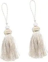 LIFKICH 2pcs Curtain Tassel Hanging Ball Decorative Pillows Key Tassels Furniture Curtains Wall Garland Drapes Home Decor Throw Pillow Covers Curtain Rod Couch Lumbar Bead Beige Polyester