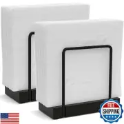 Napkin Holder for Table Set of 2, Bamboo Iron Napkin Dispenser for Kitchen Di