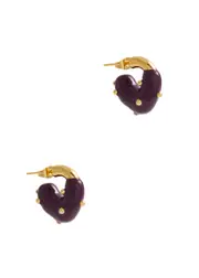 Eliou Theo Gold-pated Hoop Earrings - Purple ONE SIZE