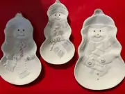 Lenox - "SNOWY TREATS TRIO" #833610 (Set of 3) Snowmen Nesting Dishes NIB