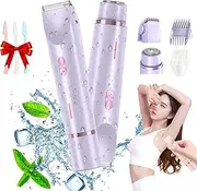 Viovex Razor, Viovex 2 in 1 Hair Trimmer, Viovex Hair Trimmer, Viovex Shaver for Women, Comfort 2 in 1 Electric Lady Shaver,Double Head Detachable Shaver Razors Wet and Dry (Purple)