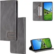 Compatible with Sony Xperia 10 VI Phone Case,PU Leather Cover Built-in Magnetic Closure Card Slots Holder Kickstand Grey