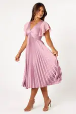 [PUP3] Nova Flutter Sleeve Midi Dress - Dusty Rose XS Dusty Pink
