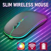Rechargeable Wireless Mouse with RGB Backlight & Silent Clicks
