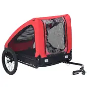 vidaXL Pet Bike Trailer Foldable Dog Stroller Bicycle Carrier Red and Black