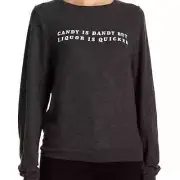 Wildfox Baggy Beach Jumper Candy and Liquor Black Sweatshirt NWT! Size Small HTF