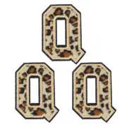 Letters Q Patches Leopard Iron-On Letters Patch for Clothing Repair 3 Pcs