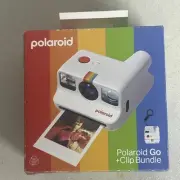 Polaroid Go +Clip Bundle - Mini Instant Camera - White New Factory Sealed