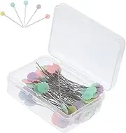 Gogogmee 100pcs Flower Pattern Head Pins for Sewing Embroidery Quilting Craft Durable Material Easy to Insert for DIY Projects Decorations