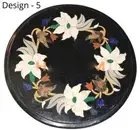 12" Black Marble round Center Table Top Unique Design Inlay Work Coffee Table