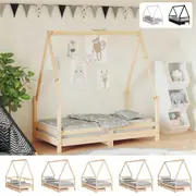 Kids Bed Frame with Drawers Single Bed Base 90x190 cm Solid Wood Pine vidaXL