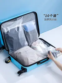 在飛比找松果購物優惠-分類收納透明便攜旅行用行李箱衣服整理袋 (6折)