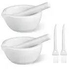 2 Sets Mini Porcelain Mortar and Pestle Set Porcelain Herb Grinder Crusher Grind
