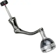 Generic Fishing Reel Handle, Crank Handle with Round Knob Single Handle Rocker Grip DIY Ergonomic Design All Metal Rocker Arm Grip, Silver S