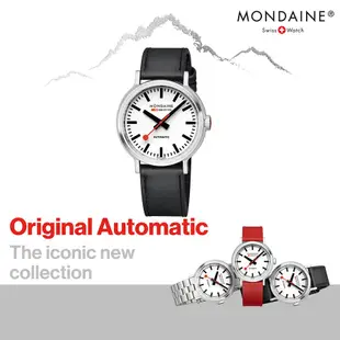 MONDAINE 瑞士國鐵 Original Automatic 自動機械錶 - 41mm 黑皮錶帶 4161BLB