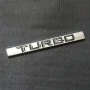 1x Chrome Black TURBO Big Metal Decal Emblem Sticker Badge Limited Grand Car AWD (for: Peugeot)