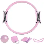 Pilates Ring Set, Pilates Ring Kit, Pilates Ring for Women Men, Fitness Pilates Ring with Double Handle, Core Training Workout Equipment for Home Gym