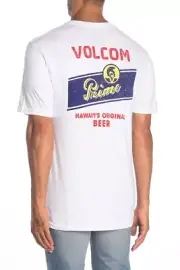 Volcom Men's S Short Sleeve T-Shirt White Primo Beer Chug Tee Hawaii Original HI