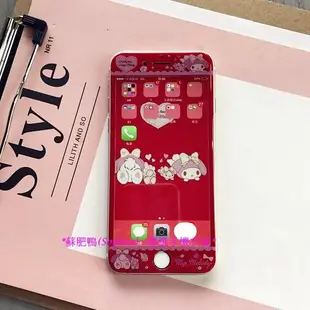 現貨 iPhone7 美樂蒂💜高質感💜精緻浮雕 可愛卡通 美樂蒂 小丸子 鋼化玻璃保護貼 iphone6