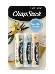 ChapStick Vanilla Favorites Flavored Lip Balm 0.15oz 3 pack Vanilla Cupcake