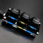 Mini 3-Key Cut Copy Paste Keyboard - RGB Macro Pad Gaming Mechanical Keyboard with Ctrl X C V Shortcut, Programmable for Working and Gaming (Black)