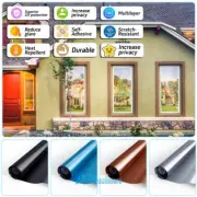 One Way Window Privacy Film Reflective Mirror Glass Window Coverings UV Blocking