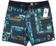 NWT QUIKSILVER 18" STRETCH MENS 34 GREGG KAPLAN BLANK CANVAS BOARDSHORTS SCALLOP