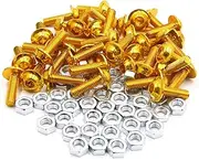 uxcell 40pcs M6 Gold Tone Aluminum Alloy Hex Socket Head Motorcycle Bolts Screws Nuts