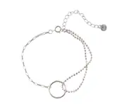 B01 Retro Round Interlocking Geometric Bracelet Ladies Simple Design Sense of Cold Wind Dress Up Jewelry for Wedding Shopping