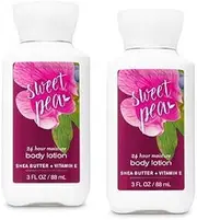 Bath & Body Works 2 Pack 24 Hour Moisture Sweet Pea Travel Size Body Lotion 3 Oz.