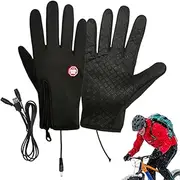 USB Heated Gloves for Women and Men, Touchscreen Heating Mittens, Full Finger Warm Gloves, Portable Hand Warmer, Adjustable Heat Settings, Rechargeable Battery, Unisex, Outdoor Winter