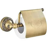 Toilet Paper Holder with Lid Retro Brass Wall Mounted Roll Holder